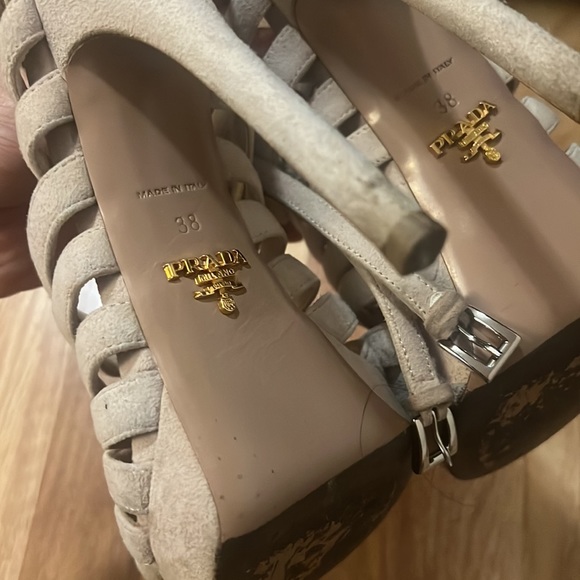 Nude Prada Heeled Sandals - Picture 4 of 5